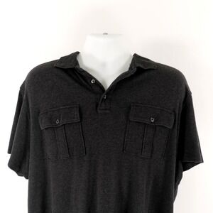 Michael Kors Gray 2XL Textured Cotton‎ Dress Shirt Short Sleeve Pocket Front